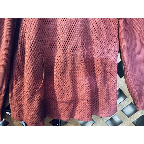 LANE BRYANT Cowl Neck Basket Weave Coral Sweater Roo Pocket 18/20 - Picture 4 of 9